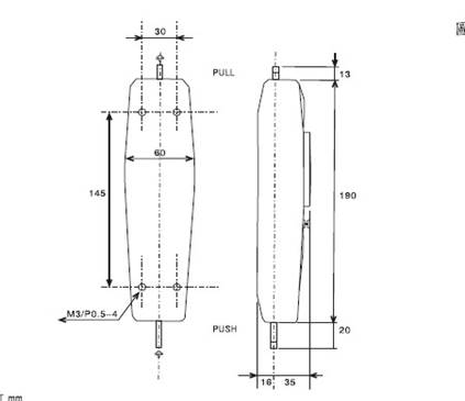 NK系列指針式推拉力計結構尺寸圖