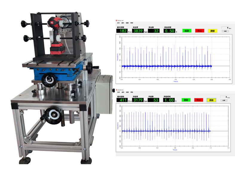 明磊沖擊扳手裝置及兩次曲線測試顯示圖
