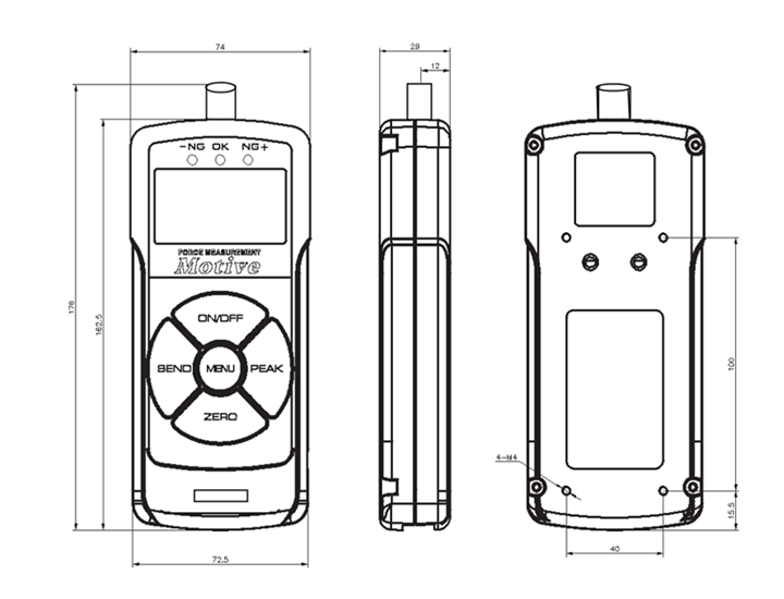 數(shù)顯扭力測試儀MDP系列主機尺寸
